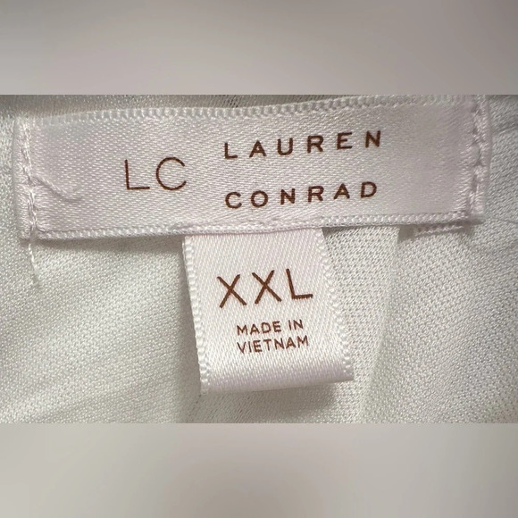 LC Lauren Conrad White Flower Print Dress Size XXL - Picture 2 of 7